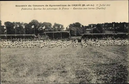 Ak Cande Maine et Loire, Federation Sportive des patronages de France, Exercices avec barres