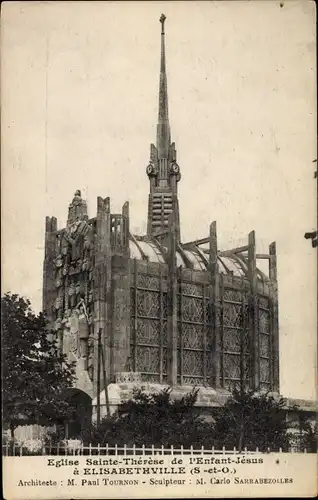 Ak Elisabethville Yvelines, Eglise Sainte Therese de l'Enfant Jesus