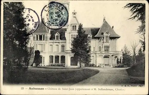 Ak Aubusson Creuse, Chateau de Saint Jean