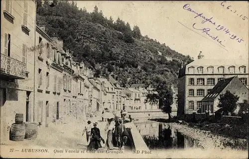 Ak Aubusson Creuse, Quai Vaveix et Cote des Granges