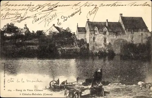 Ak Châtelus Malvaleix Creuse, Etang du Vieux Chateau