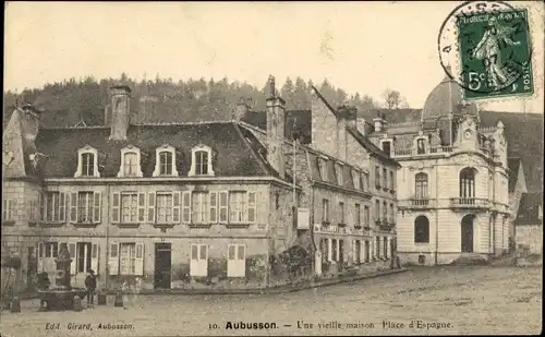 Ak Aubusson Creuse, Une vieille maison, Place d'Epargne
