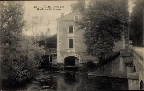 Ak Riberac Dordogne, Moulin sur la Dronne