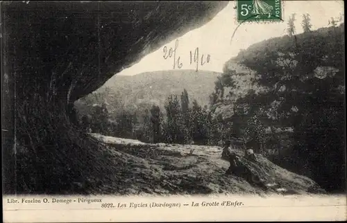 Ak Les Eyzies Dordogne, La Grotte d'Enfer