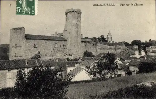 Ak Bourdeilles Dordogne, Vue sur le Chateau