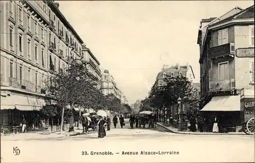 Ak Grenoble Isère, Avenue Alsace Lorraine