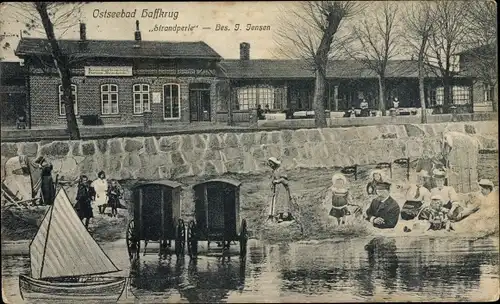 Ak Haffkrug Scharbeutz Ostholstein, Restauration Strandperle, Blick vom Ufer