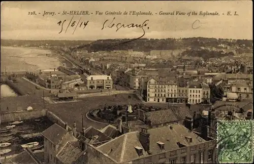 Ak Saint Helier Kanalinsel Jersey, General View of the Esplanade