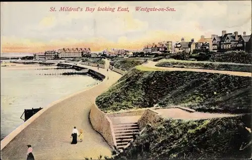 Ak Westgate on Sea South East England, St. Mildred's Bay looking East