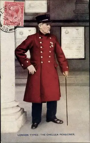 Ak London City, The Chelsea Pensioner, London Types