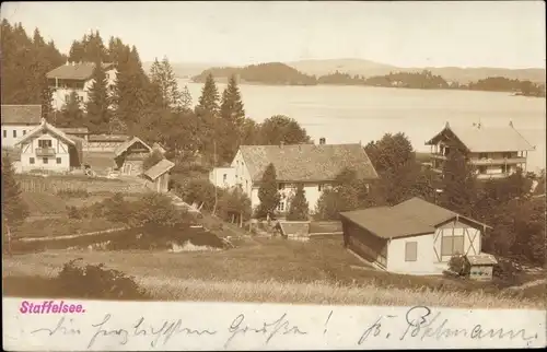 Foto Ak Murnau am Staffelsee, Blick auf den Ort