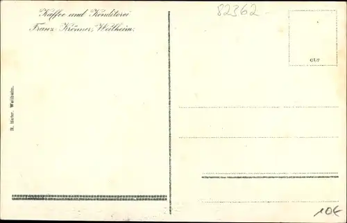 Ak Weilheim Oberbayern, Kaffee und Konditorei, Innenansicht