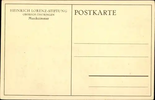 Ak Oberhof Thüringer Wald, Heinrich Lorenz Stift, Musikzimmer