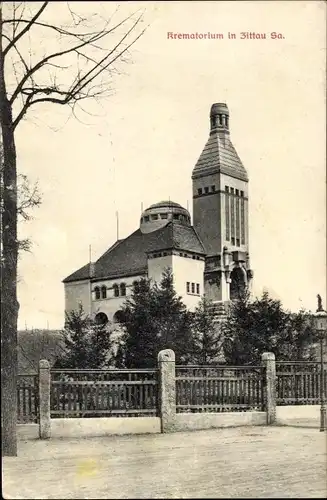 Ak Zittau in Sachsen, Krematorium