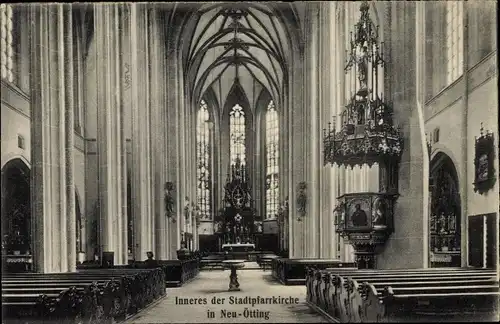 Ak Neuötting in Oberbayern, Inneres der Stadtpfarrkirche