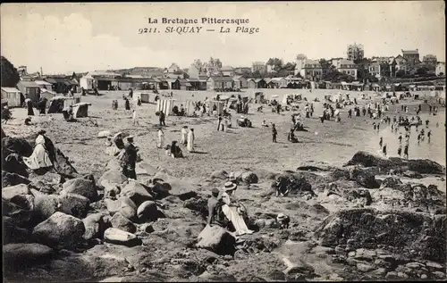 Ak Saint Quay Cotes d'Armor, La Plage