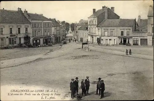 Ak Chalonnes sur Loire Maine et Loire, L'Avenue des Ponts vue du Champ de Foire