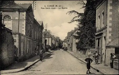 Ak Cande Maine et Loire, Rue Saint Jean, La Mairie