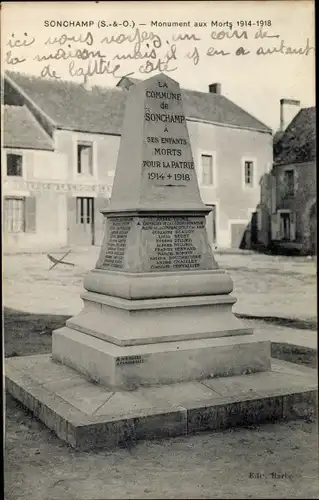 Ak Sonchamp Yvelines, Monument aux Morts 1914-1918