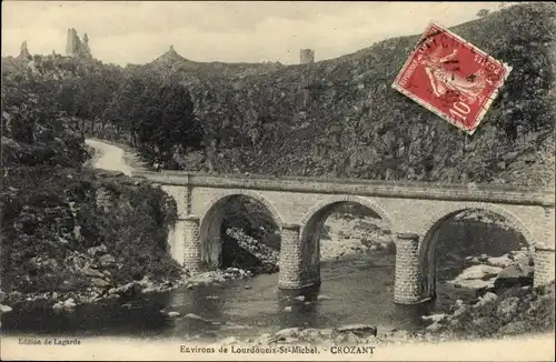 Ak Crozant Creuse, Le Pont, Brücke