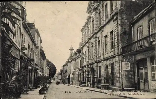 Ak Poligny Seine et Marne, Grande Rue, Hôtel de Ville