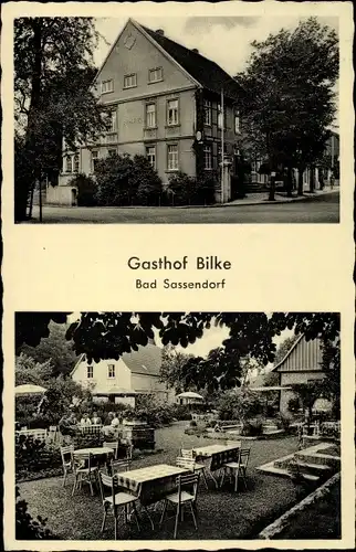 Ak Bad Sassendorf im Kreis Soest, Gasthof von F. Bilke, Außenansicht