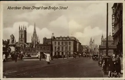 Ak Aberdeen Schottland, Union Street from Bridge Street