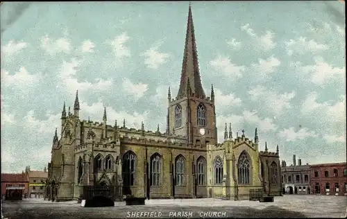 Ak Sheffield Yorkshire England, Parish Church