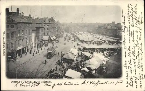 Ak Nottingham East Midlands England, Market Place