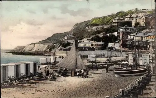 Ak Ventnor Isle of Wight South East England, Blick auf den Ort