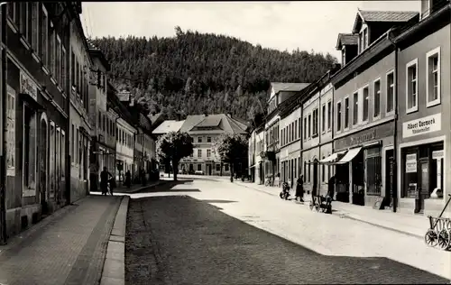 Ak Bad Gottleuba Berggießhübel, Ernst Thälmann Straße, Geschäfte