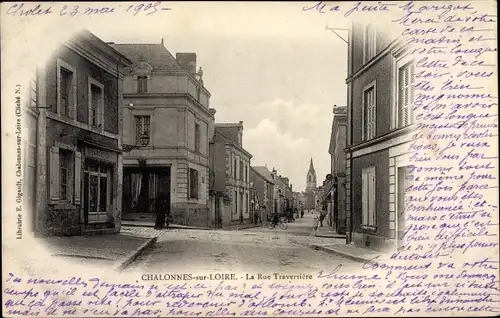 Ak Chalonnes sur Loire Maine et Loire, La Rue Traversiere