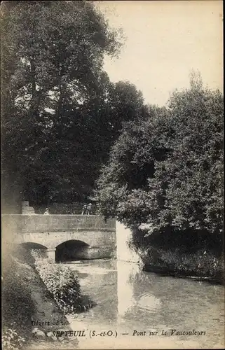 Ak Septeuil Yvelines, Pont sur la Vaucouleurs