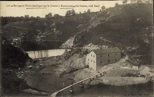 Ak Gueret Creuse, Barrage et Usine electrique sur le Creuse