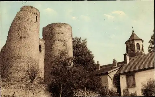 Ak Crocq Creuse, Les Tours et le Clocher de l'Eglise