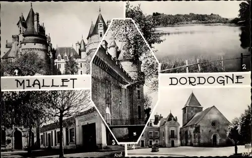 Ak Mialet Dordogne, Le Chateau, Uferpartie