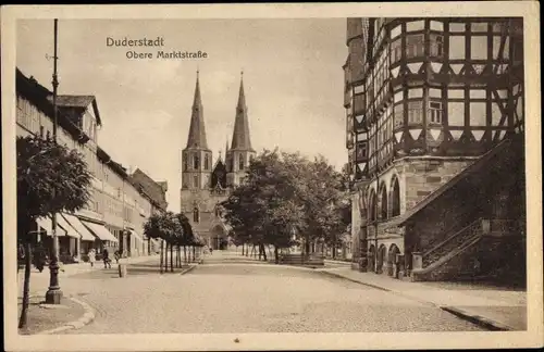 Ak Duderstadt Eichsfeld, Obere Marktstraße, Kirche, Rathaus