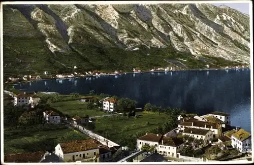 Ak Kotor Cattaro Montenegro, Panorama vom Ort