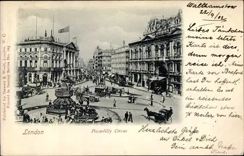 Ak London City England, Piccadilly Circus