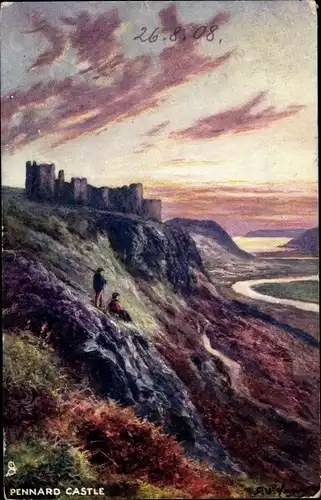 Künstler Ak Pennard Swansea Wales, Castle