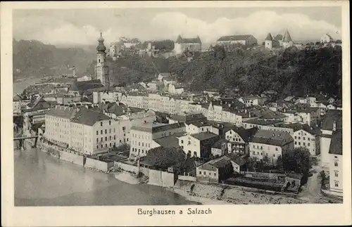 Ak Burghausen an der Salzach Bayern, Teilansicht, Burg