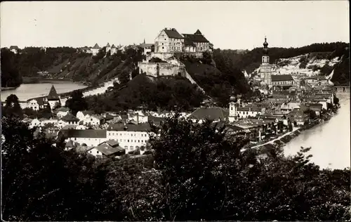 Ak Burghausen an der Salzach Bayern, Teilansicht, Burg