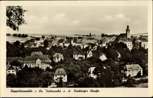 Ak Dippoldiswalde im Osterzgebirge, Teilansicht mit Freiberger Straße