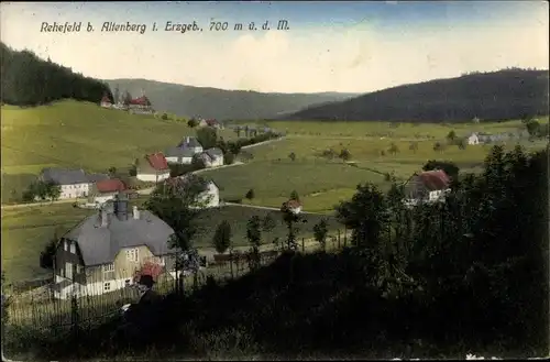 Ak Rehefeld Zaunhaus Altenberg im Erzgebirge, Ort mit Umgebung