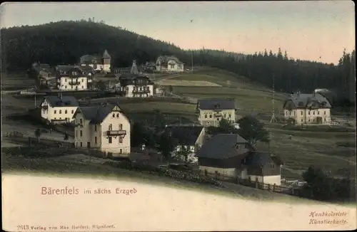 Ak Bärenfels Altenberg im Erzgebirge, Villenpartie, Wald