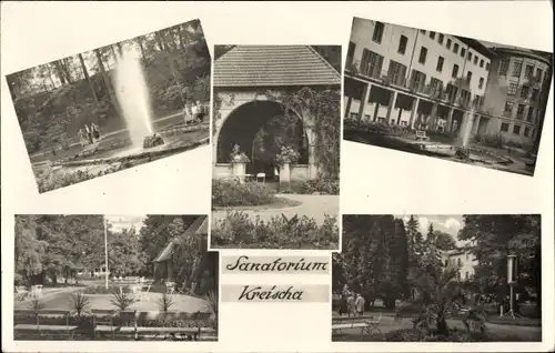 Ak Kreischa im Erzgebirge, Sanatorium, Außenansicht, Parkanlage