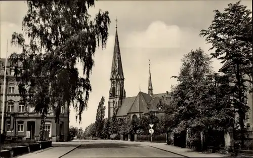 Ak Hainichen in Sachsen, Heinrich Heine Straße, Kirche