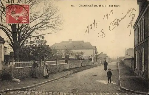 Ak Champigné Maine-et-Loire, Rue Neuve