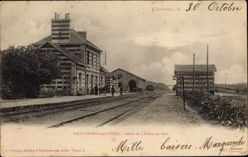 Ak Chalonnes sur Loire Maine et Loire, Gare de Chalonnes Etat