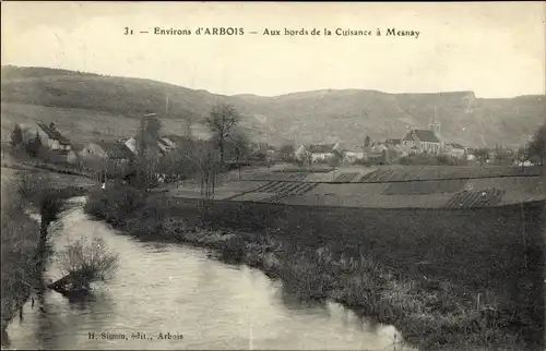 Ak Jura Frankreich, Aux bords de la Cuisance a Mesnay